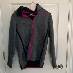 The North Face Charcoal and Fuchsia Fleece Jacket